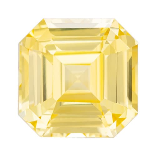 GIA Certified Yellow Sapphire - Asscher Cut - 6.06 carats - 9.39x9.35x6.81mm at AfricaGems