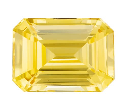 GIA Certified Yellow Sapphire - No Heat - 9.05 Carat Weight - Emerald Cut - 13.09x9.47x6.92mm at AfricaGems