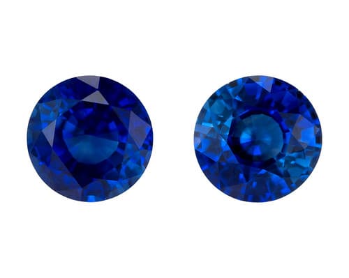 Round Blue Sapphire Earring Gems - 1.52 Carats - 5.4mm