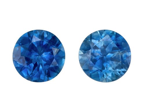 Matched Pair Gems - Blue Sapphire - Round Cut - 1.47 carats - 5.4mm
