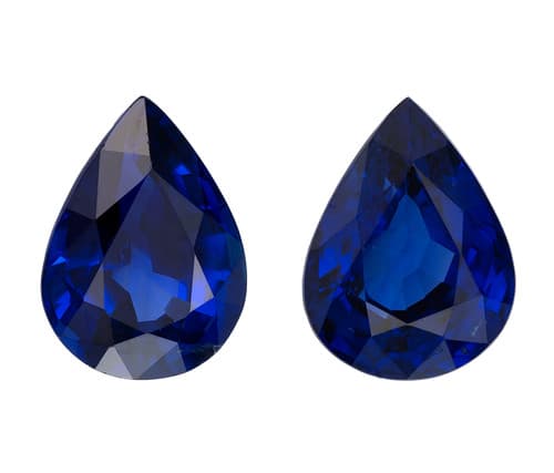 Matched Pair Gems - Blue Sapphire - Pear Cut - 6.64 carats - 10.5 x 7.8mm