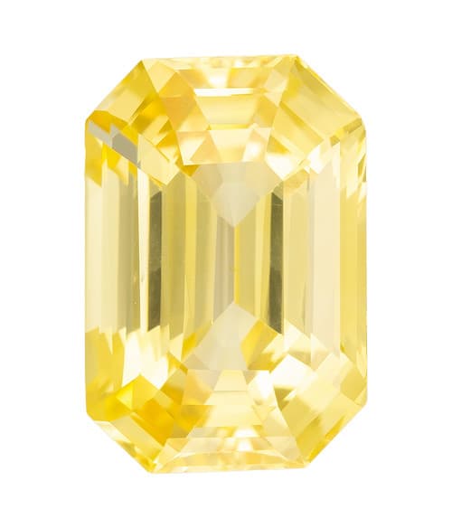 Unheated Yellow Sapphire - Emerald Cut - 6.92 carats - 12.63 x 8.56 x 6.44mm - GIA Report