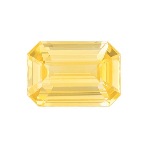1.54 Carat Yellow Sapphire Stone, Octagon Cut, 8 x 5.6 mm