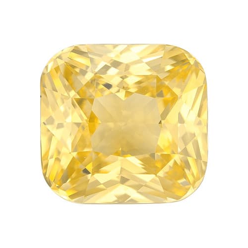 4.02 Carat GIA Yellow Unheated Sapphire Gem, Cushion Cut 8.67 x 8.24 x 5.78 mm