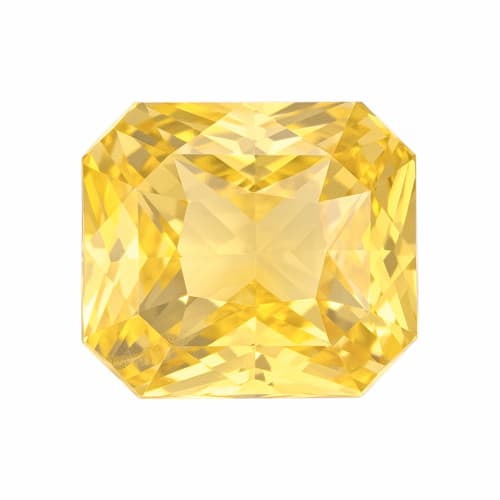 3.51 Carat GIA Yellow Unheated Sapphire Gem, Radiant Cut, 8.5 x 7.5 x 5.5 mm