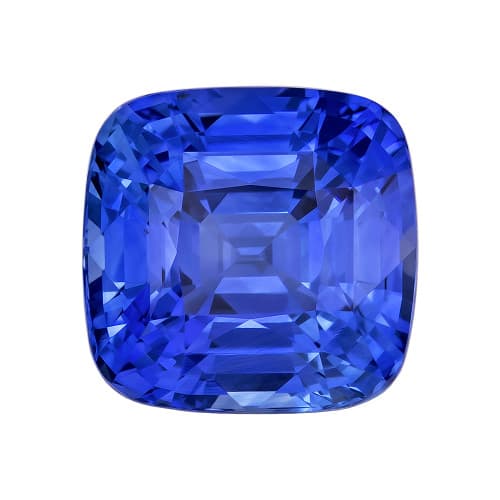 4.05 Carat Vivid Blue Sapphire Gemstone, Cushion Shape, 8.59 x 8.41 x 5.98 mm, GIA Certified