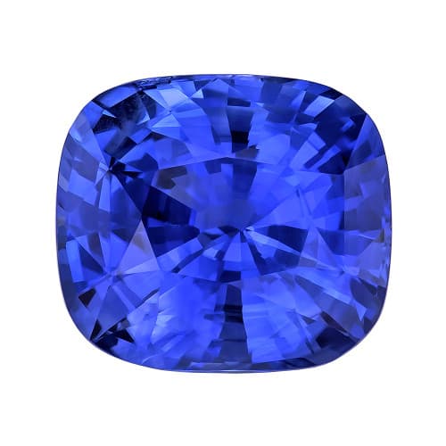 4.09 Carat Vivid Blue Sapphire Gemstone, Cushion Shape, 9.77 x 8.74 x 5.7 mm, GIA Certified