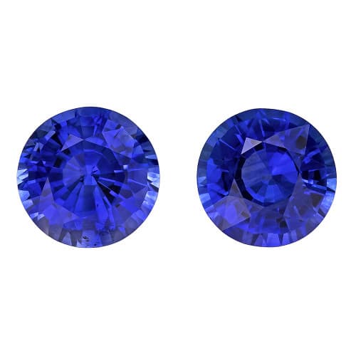2.20 Carats Blue Sapphires, Round Shape, 6.1 x 6.1 mm, Low Price