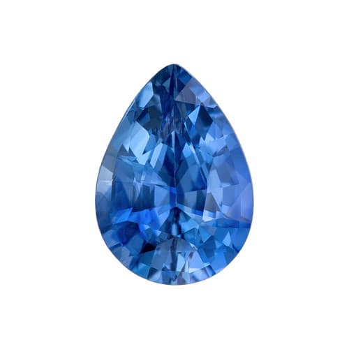 1.27 Carat Pretty Vivid Blue Sapphire Gemstone, Pear Shape, 7.9 x 5.7 mm