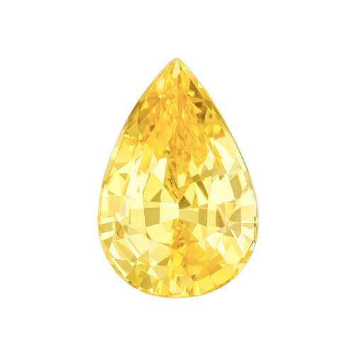1.57 Carat Super Yellow Sapphire Gemstone, Pear Cut, 8.7 x 5.8 mm