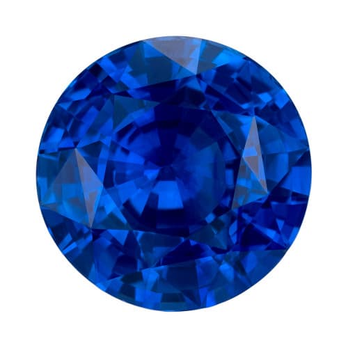 6.09 Carat Pretty Vivid Blue Sapphire Gemstone, Round Shape, 10.37 x 10.45 x 6.85 mm, GIA Cert