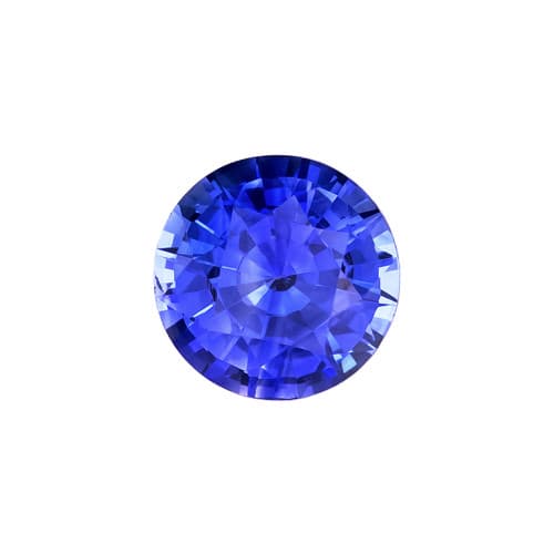 0.68 Carat Pretty Vivid Blue Sapphire Gemstone, Round Shape, 5.3 x 5.3 mm