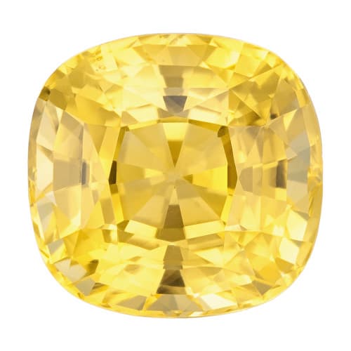 Unheated Classic 7.42 Carat Yellow Sapphire Gem, Cushion Shape, GIA, 10.95 x 10.56 x 7.52 mm