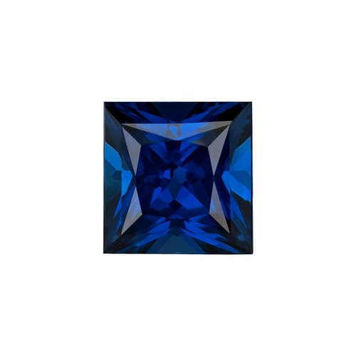 0.72 Carat Vivid Blue Sapphire Loose Gemstone, Princess Shape, 4.8 mm Size