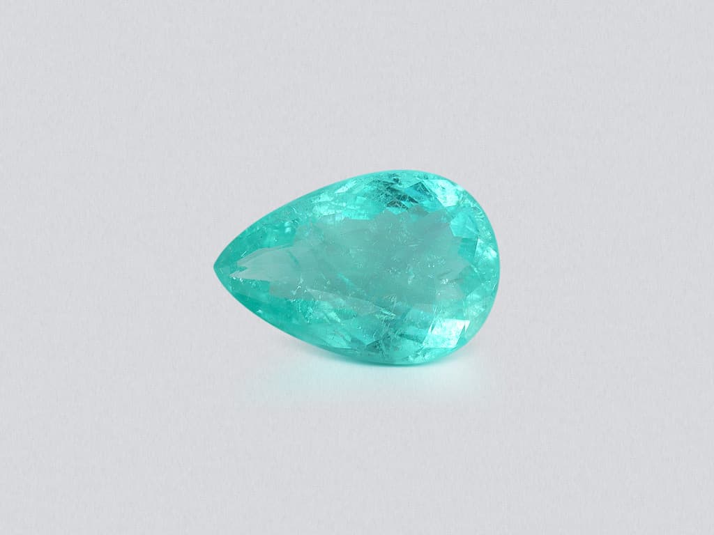Neon blue Paraiba tourmaline in pear cut 1.84 carats, Mozambique ID 10843
