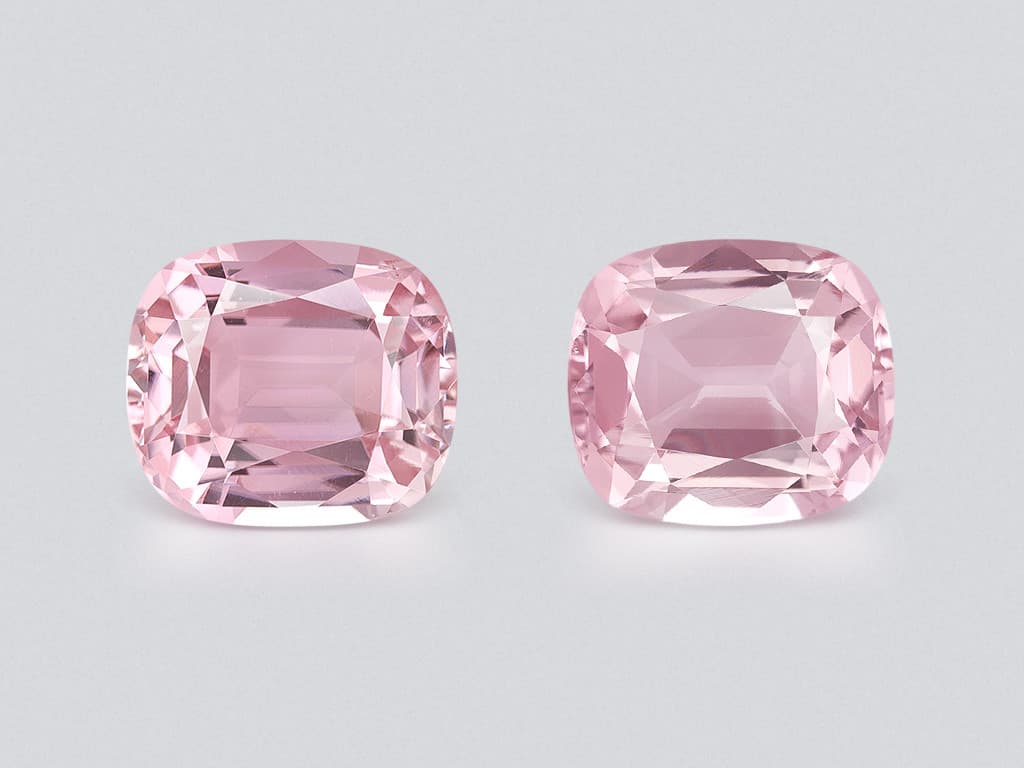 Pair of tourmalines Baby Pink cushion cut 17.92 carats, Colombia ID 11058
