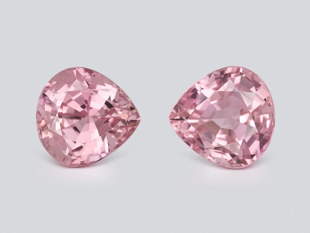 Pair of tourmalines Baby Pink pear cut 22.58 carats, Colombia ID 11059