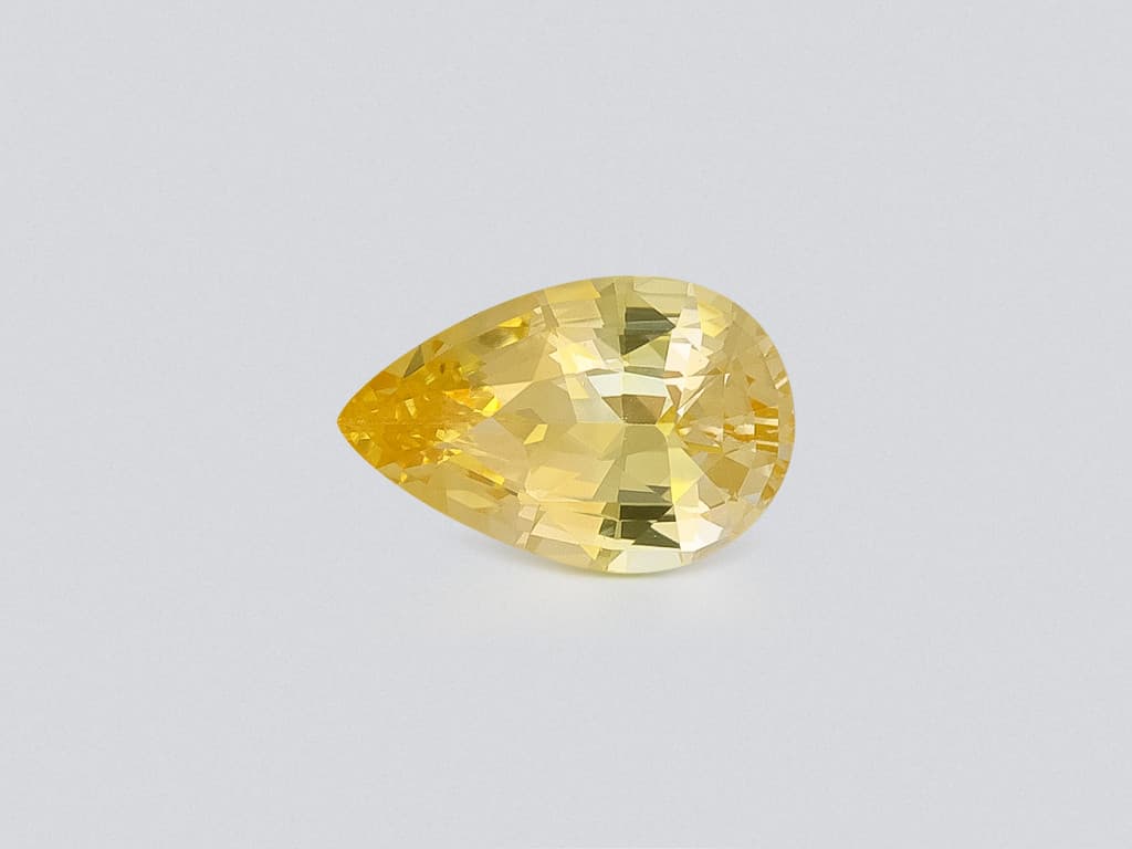 Unheated yellow sapphire pear cut 1.10 carats, Sri Lanka ID 11874