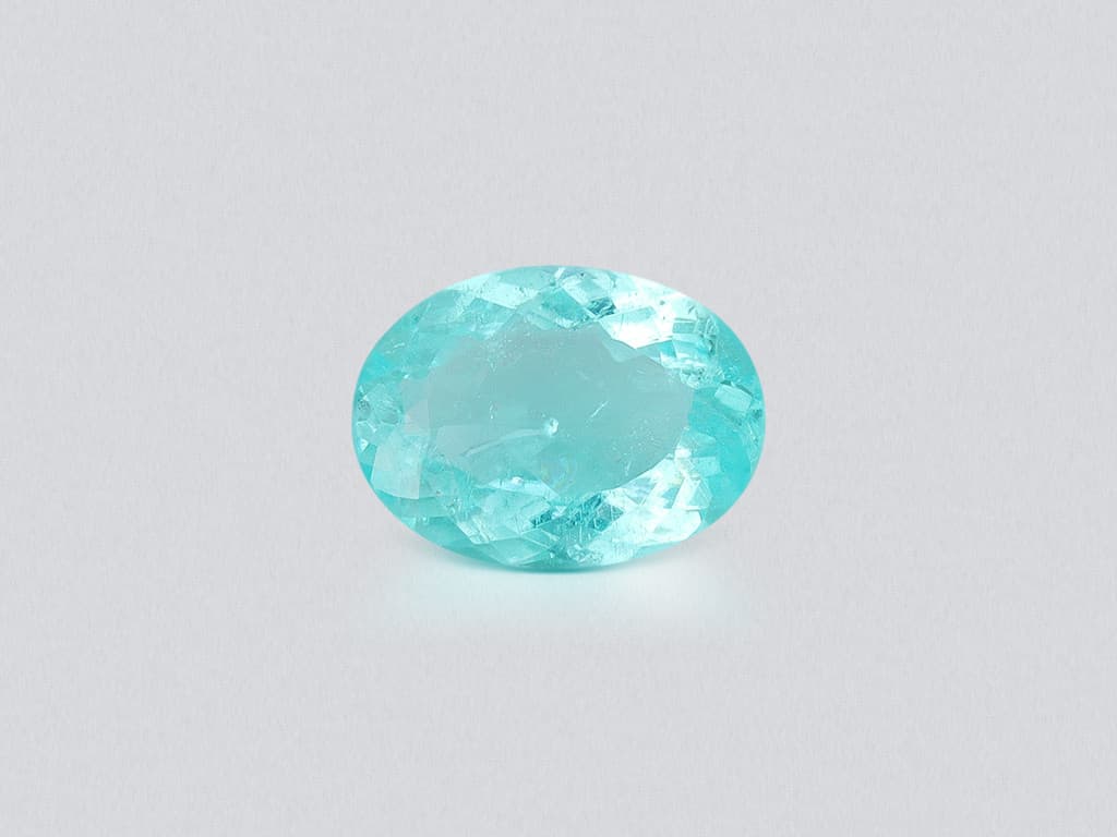 Neon tourmaline Paraiba greenish blue oval cut 2.06 carats, Mozambique ID 10984