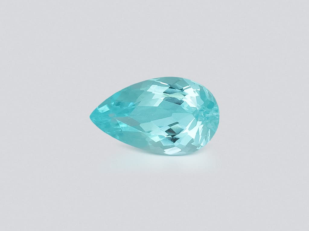 Neon Paraiba tourmaline greenish blue pear cut 0.99 carats, Mozambique ID 10992