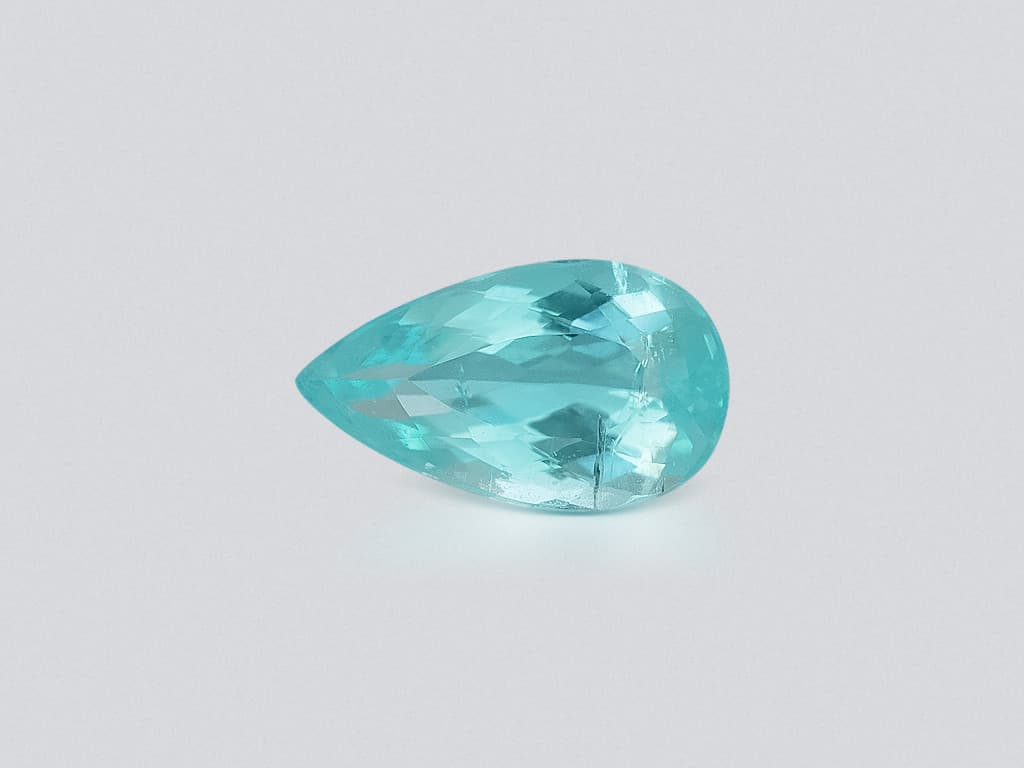 Neon Paraiba tourmaline greenish blue pear cut 1.55 carats, Mozambique ID 10993