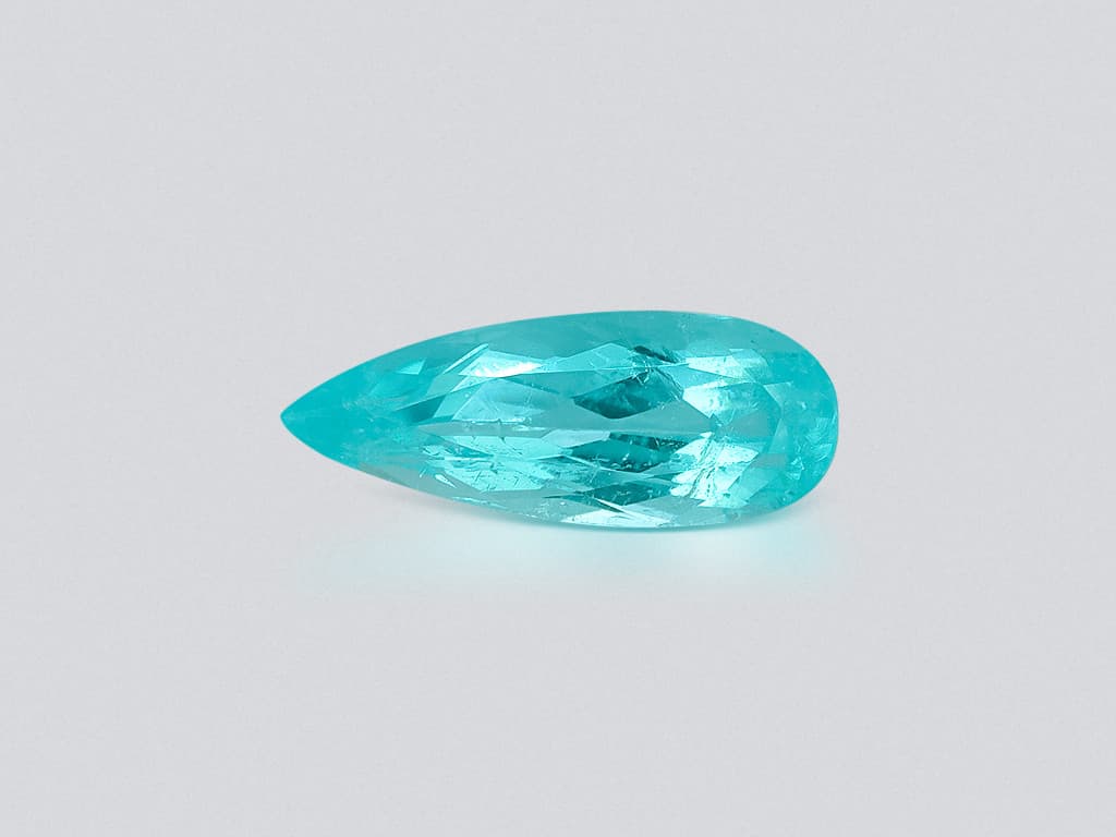 Neon Paraiba tourmaline greenish blue pear cut 1.16 carats, Mozambique ID 10994
