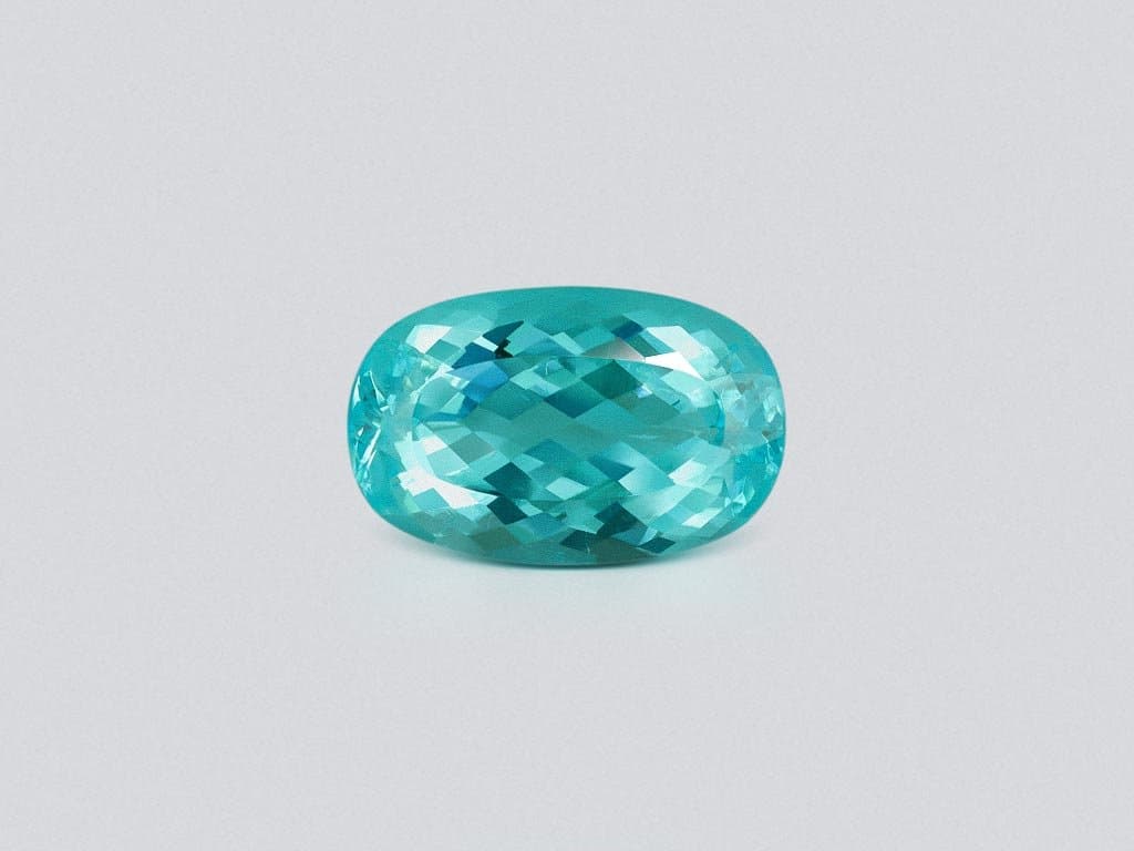 Neon blue tourmaline Paraiba in cushion cut 4.02 carats, Nigeria ID 9053
