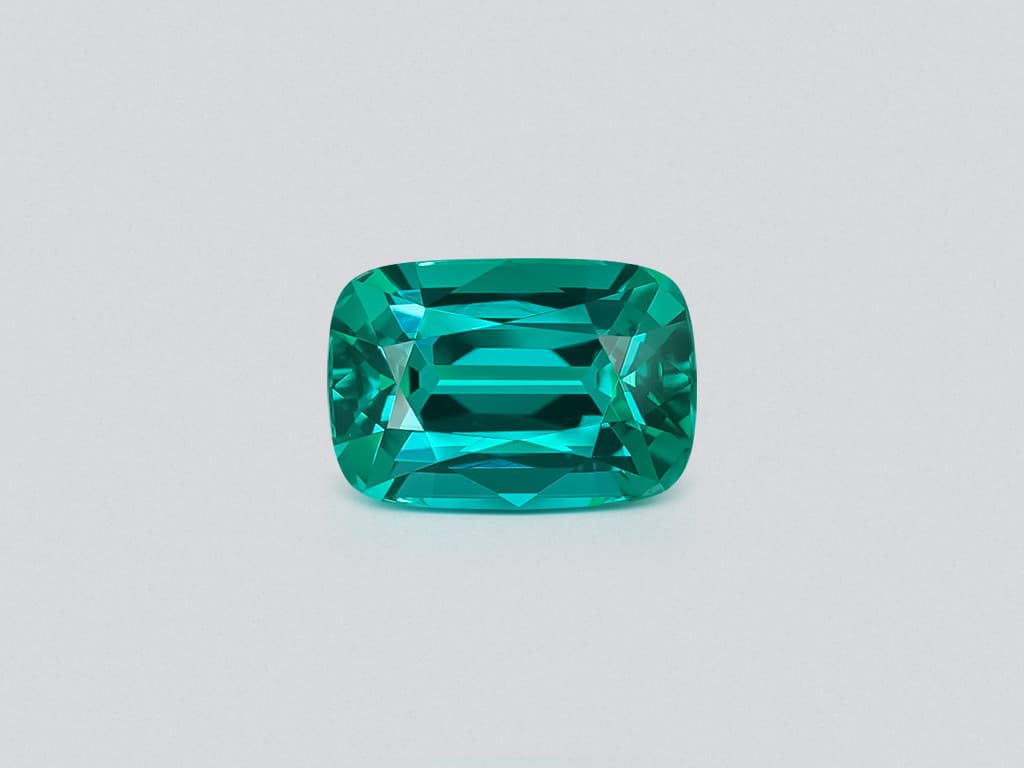Vibrant Lagoon tourmaline in cushion cut 3.40 carats, Afghanistan ID 10806