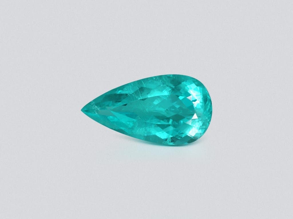 Neon blue Paraiba tourmaline in pear cut 5.45 carats, Nigeria ID 9058