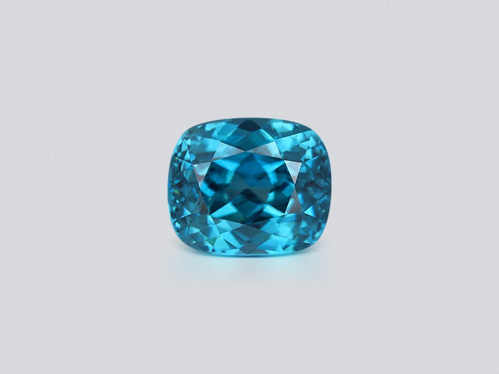 Blue zircon in cushion cut 12.03 carats, Cambodia ID 10823