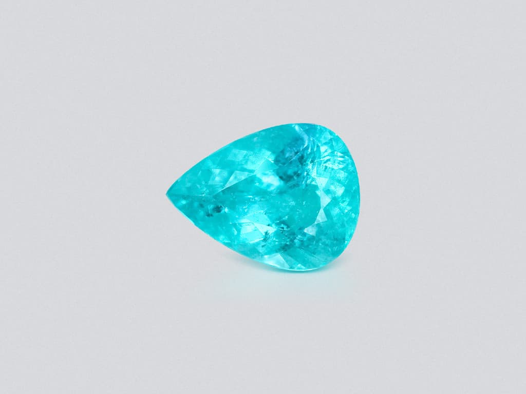 Neon blue Paraiba tourmaline in pear cut 6.84 carats, Mozambique ID 10825