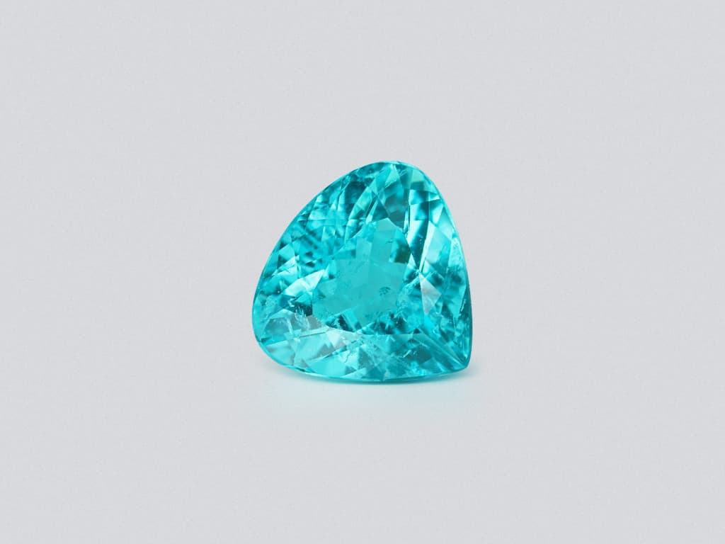 Neon blue Paraiba tourmaline in pear cut 3.25 carats, Mozambique ID 10830