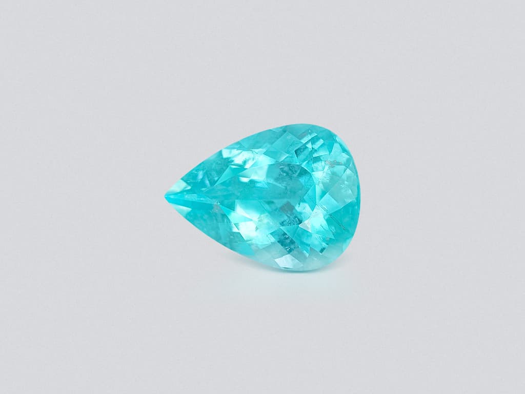 Neon blue Paraiba tourmaline in pear cut 6.03 carats, Mozambique ID 10831