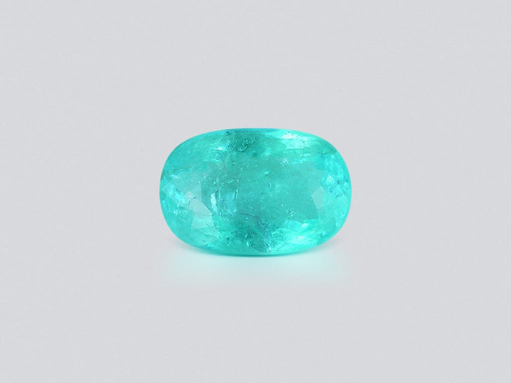 Neon blue Paraiba tourmaline in cushion cut 3.53 carats, Mozambique ID 10839