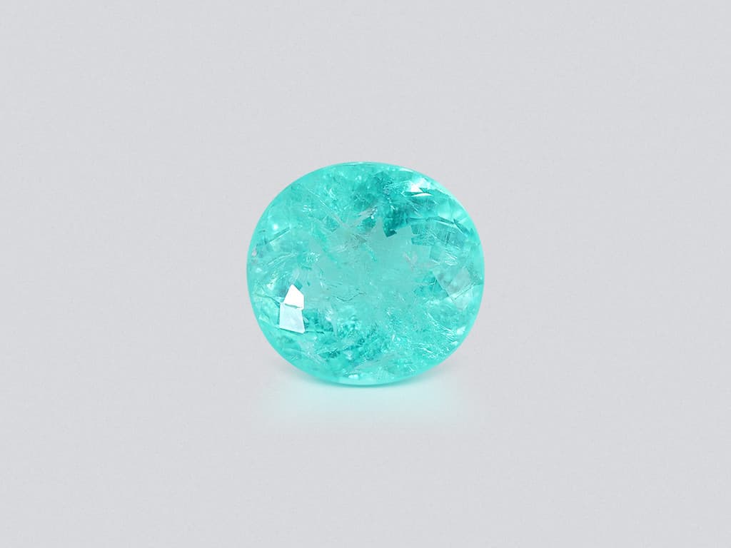 Neon blue Paraiba tourmaline in oval cut 4.49 carats, Mozambique ID 10840