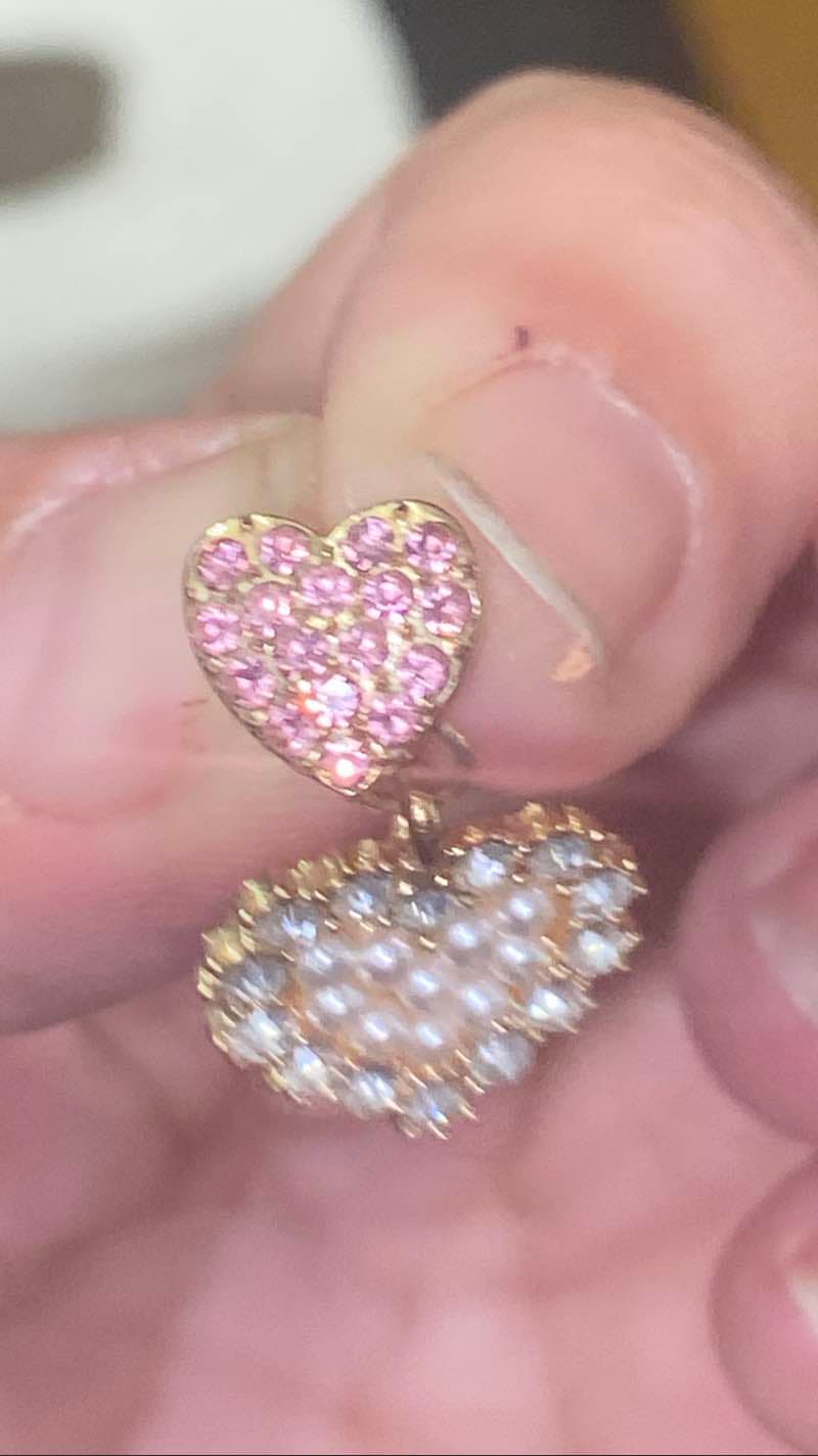 Pink Sapphire and Pearl Earring