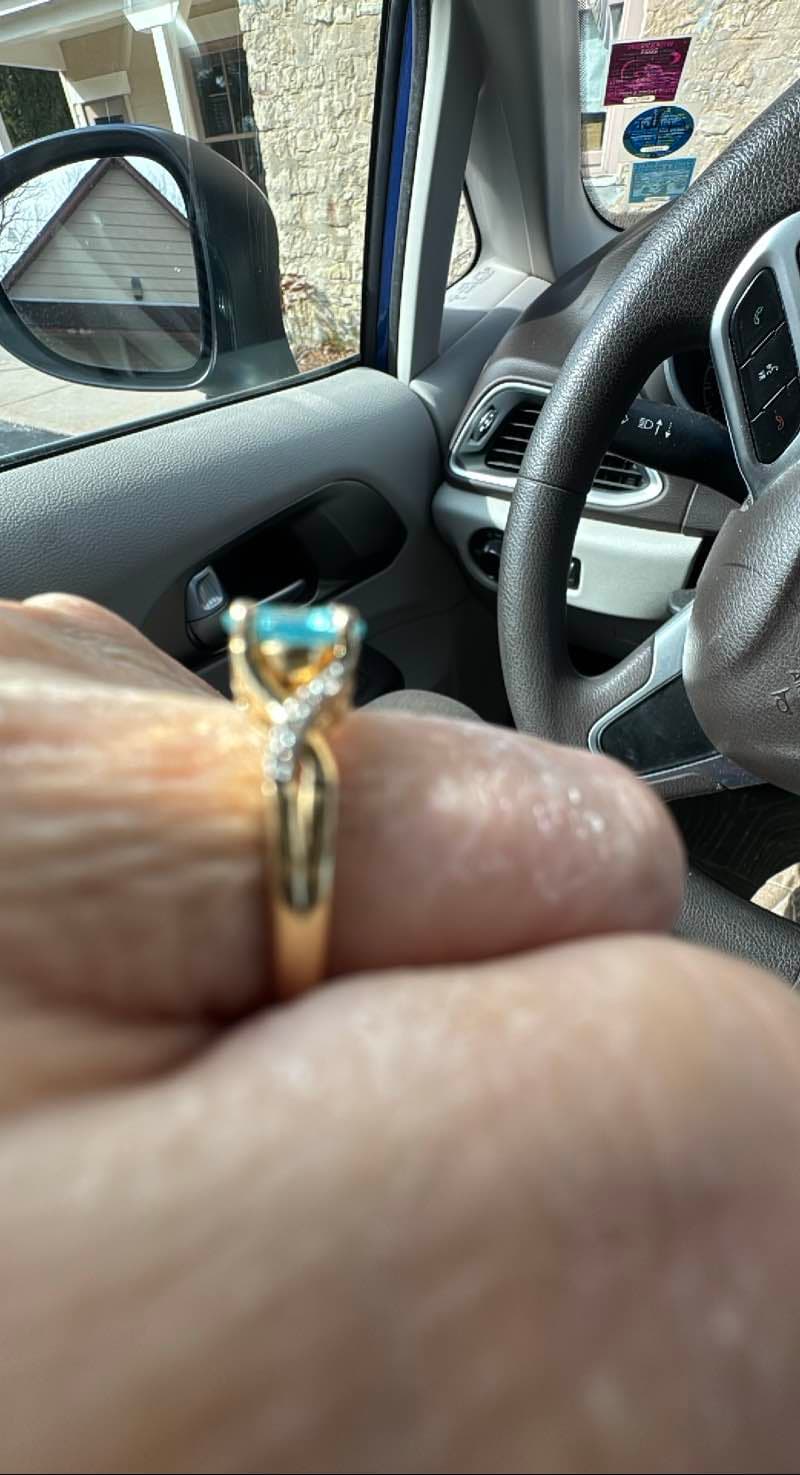 Aquamarine & Diamond Ring