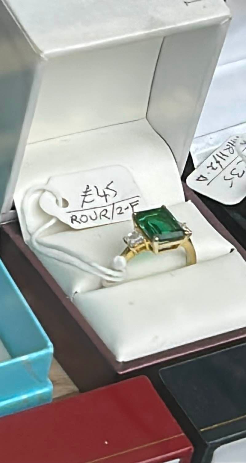 Emerald Ring with Diamond Accents