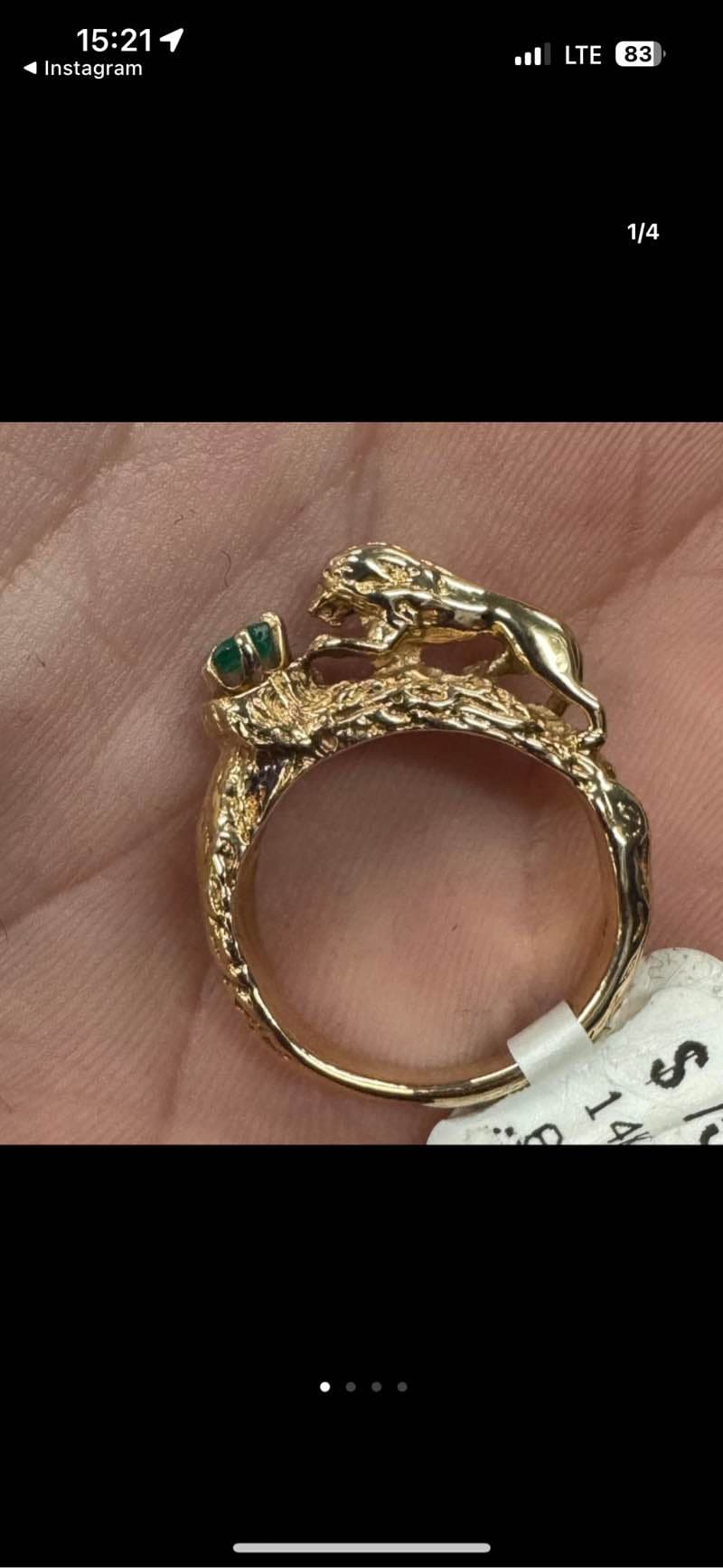 Emerald Lion Ring