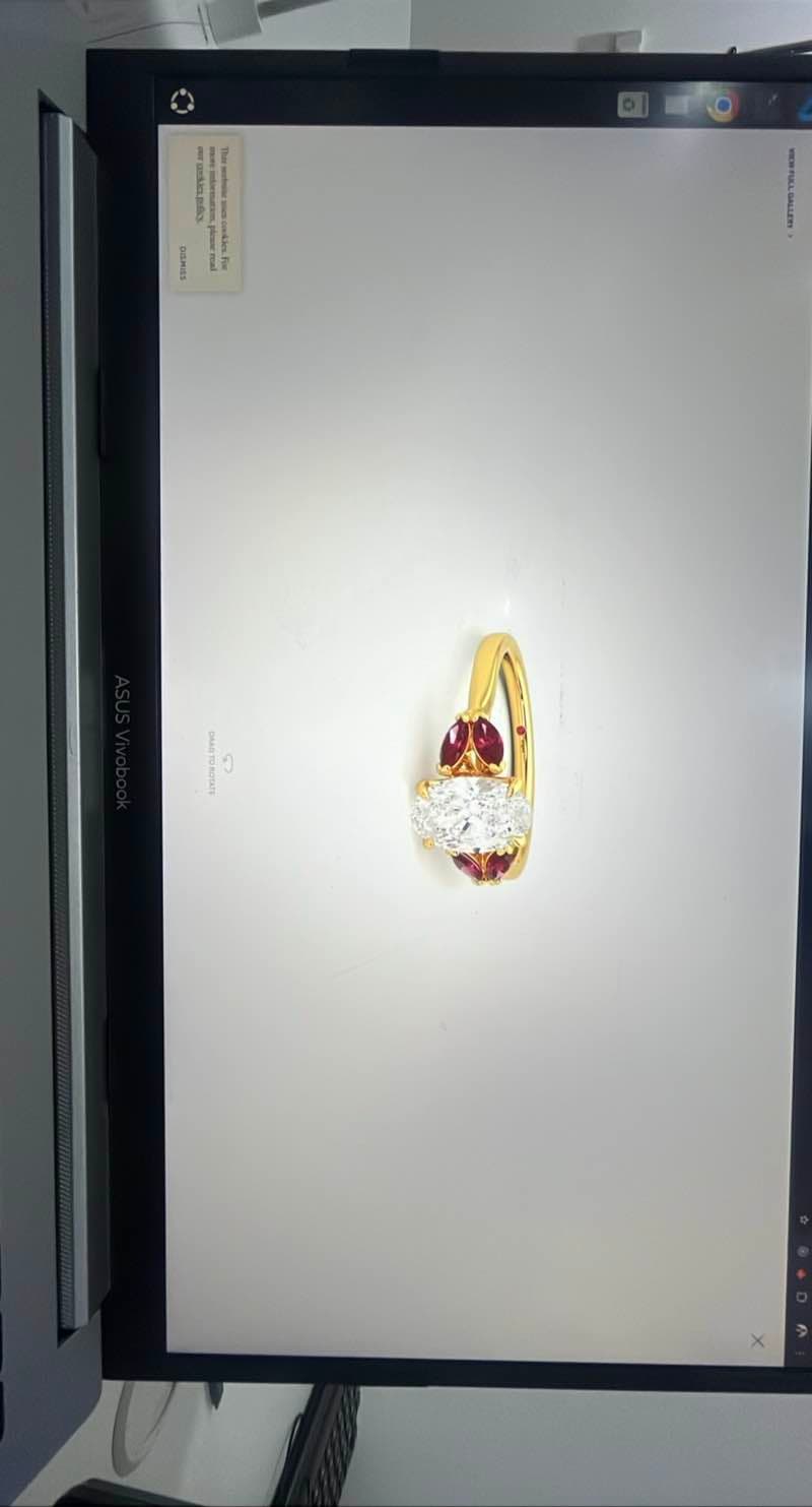 Engagement Ring with Diamond and Ruby Accents