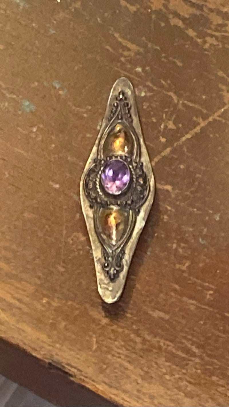 Amethyst Brooch