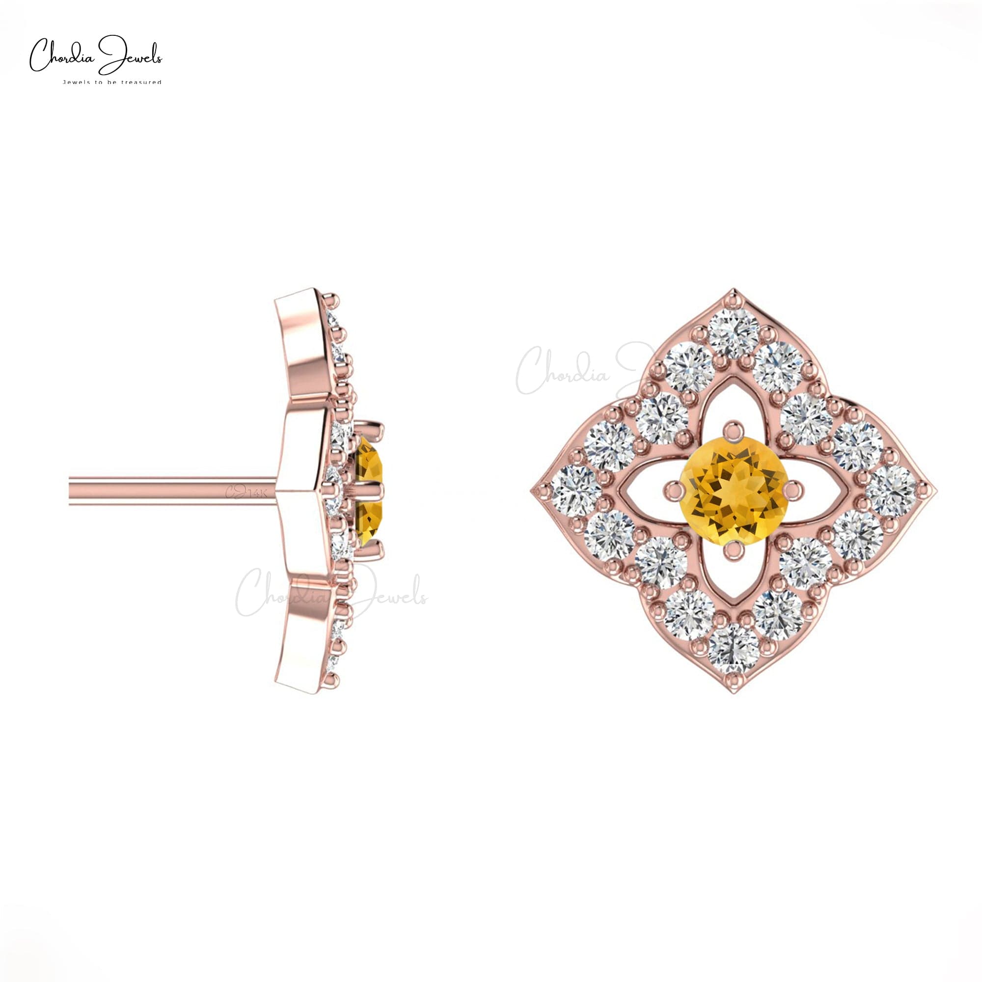 Citrine Stud Earring