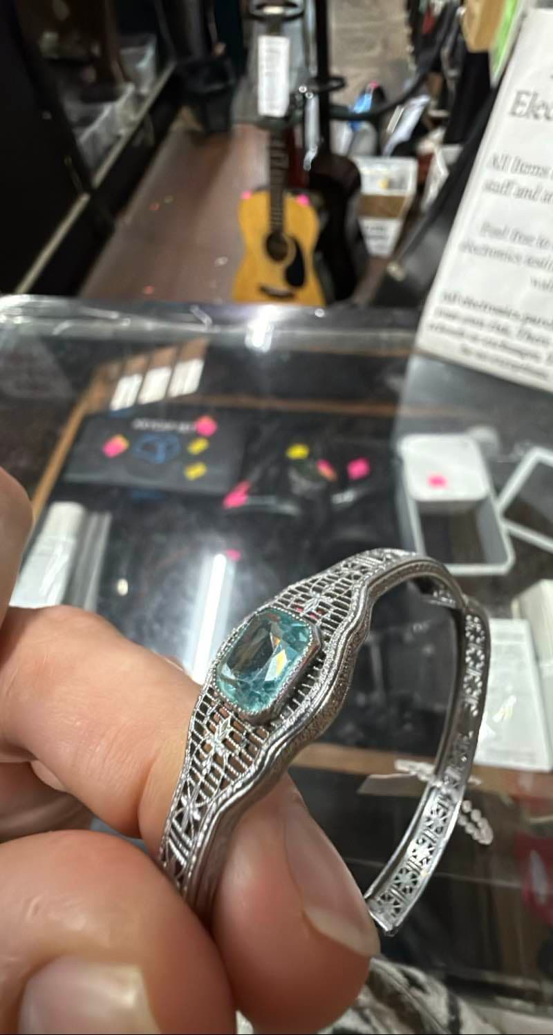 Aquamarine and Silver Bracelet