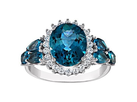 London Blue Topaz Sterling Silver Ring 5.75ctw