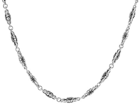 4mm Sterling Silver Scroll Medallion 16" Necklace