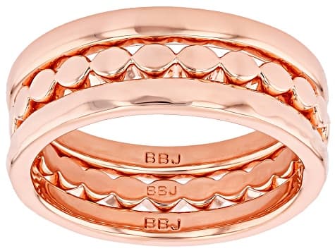 Copper Stackable Ring Set of 3