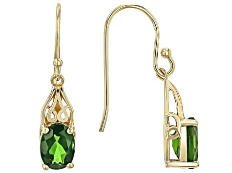 Chrome Diopside 18k Yellow Gold Over Sterling Silver Earrings 2.50ctw