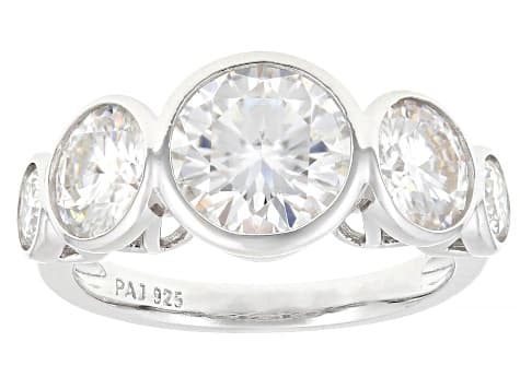 Moissanite Platineve Band Ring 3.96ctw DEW