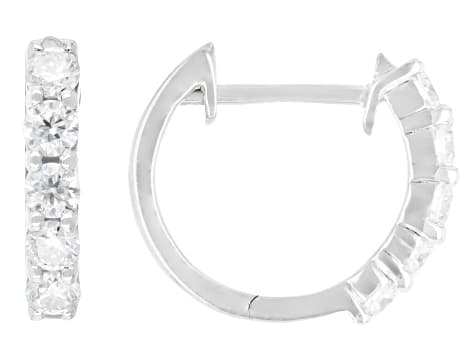 Moissanite Platineve Hoop Earrings 0.50ctw DEW