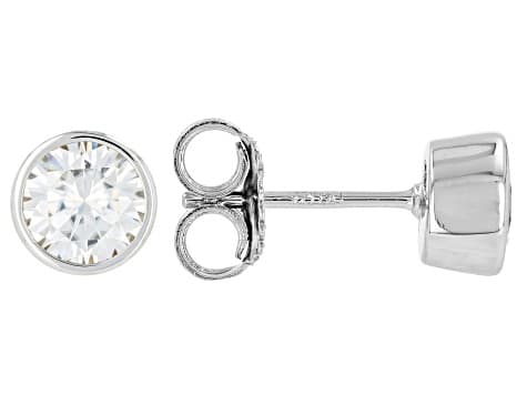 Moissanite Platineve Stud Earrings 1.20ctw DEW